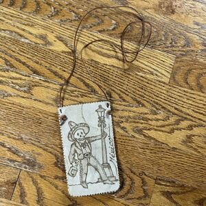 Leather Satchel Small‎ Made In Mexico Skeleton Alcohol